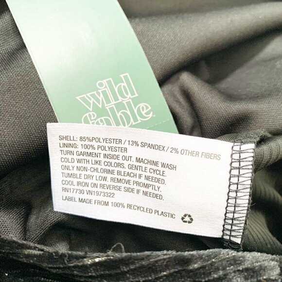 NEW Wild Fable black velvet long sleeve cross front shorts romper - Small - Picture 9 of 9